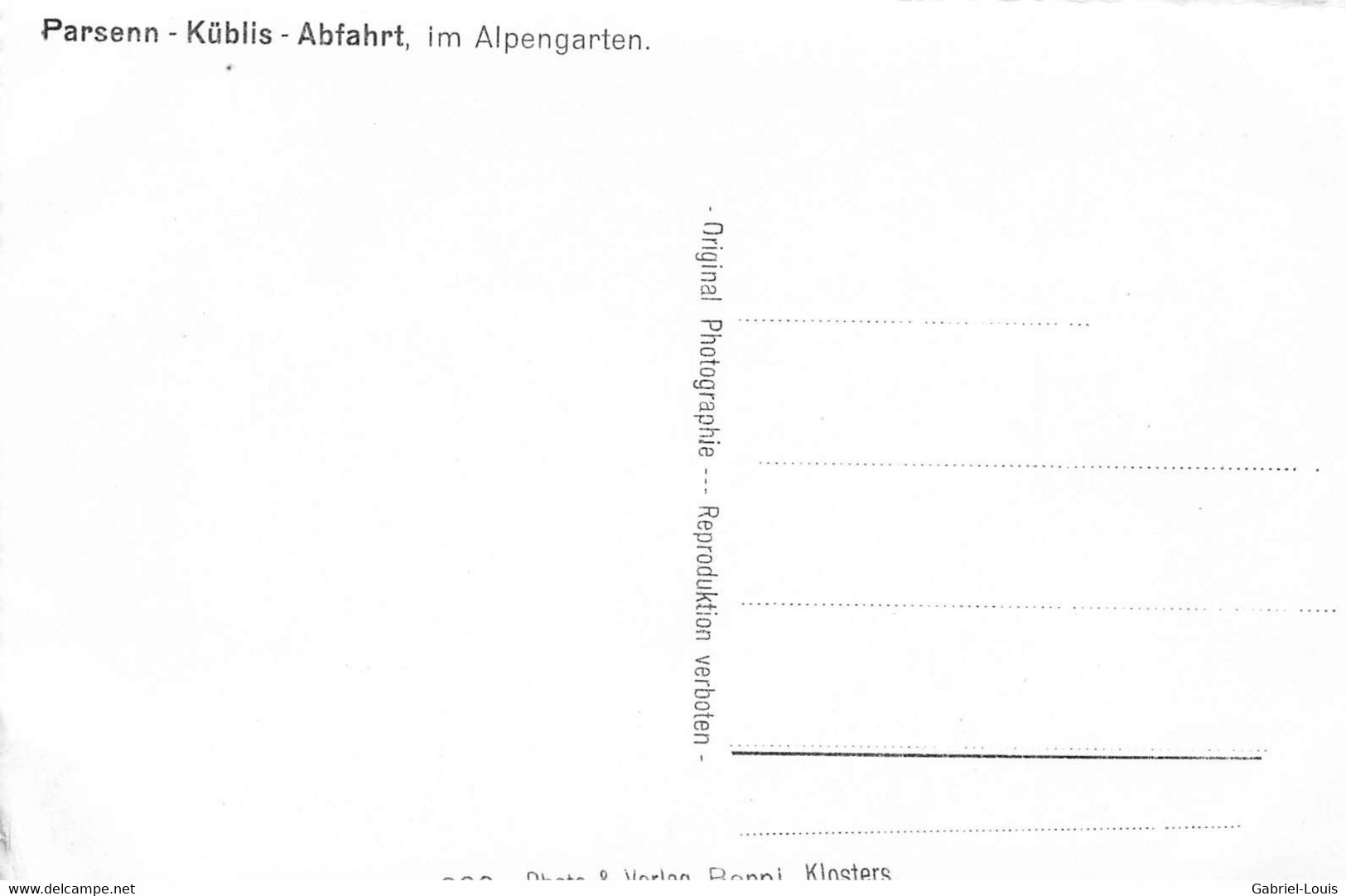 Parsenn Abfahrt Küblis Im Alpengarten - Küblis