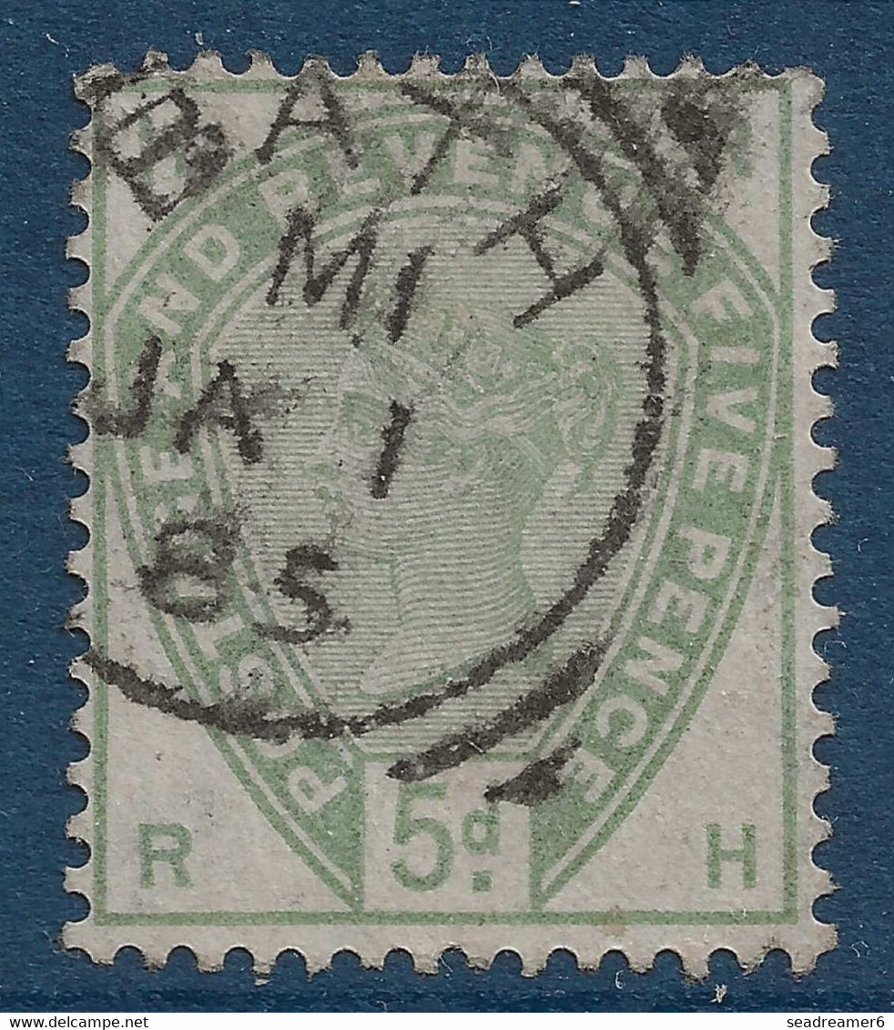 Grande Bretagne 1885 N°82 5 Pence Vert Obliération Dateur De BATH Belle Frappe TTB - Gebruikt