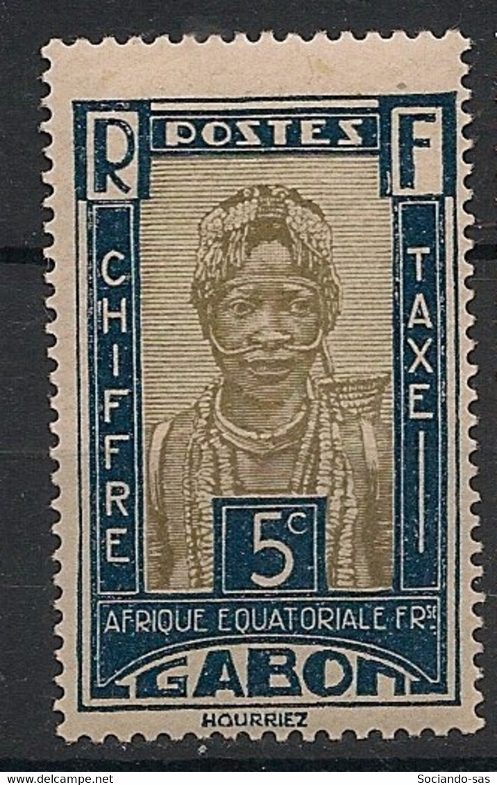 GABON - 1930 - Taxe TT N°Yv. 12 - Indigène 5c Bleu - Neuf Luxe ** / MNH / Postfrisch - Unused Stamps