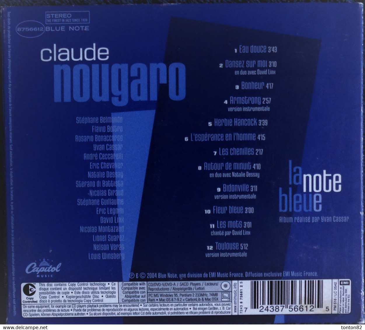 Claude NOUGARO - La BLUE NOTE - CD 12 Titres . - Cómica