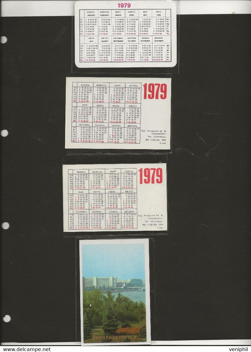 LOT 4 CALENDRIERS PETITS FORMATS- URSS 1979-80 - JO DE MOSCOU - Small : 1971-80