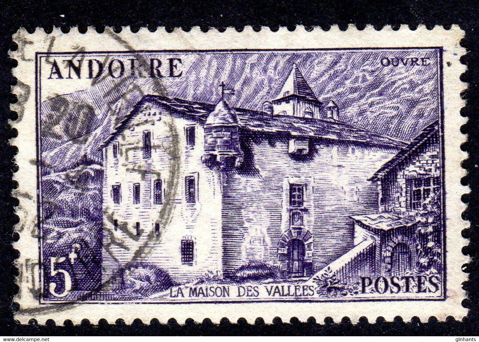 FRENCH ANDORRA - 1951 DEFINITIVE 5F STAMP FINE USED SG F121 - Oblitérés