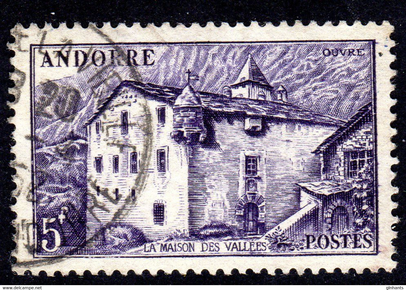 FRENCH ANDORRA - 1951 DEFINITIVE 5F STAMP FINE USED SG F121 - Used Stamps