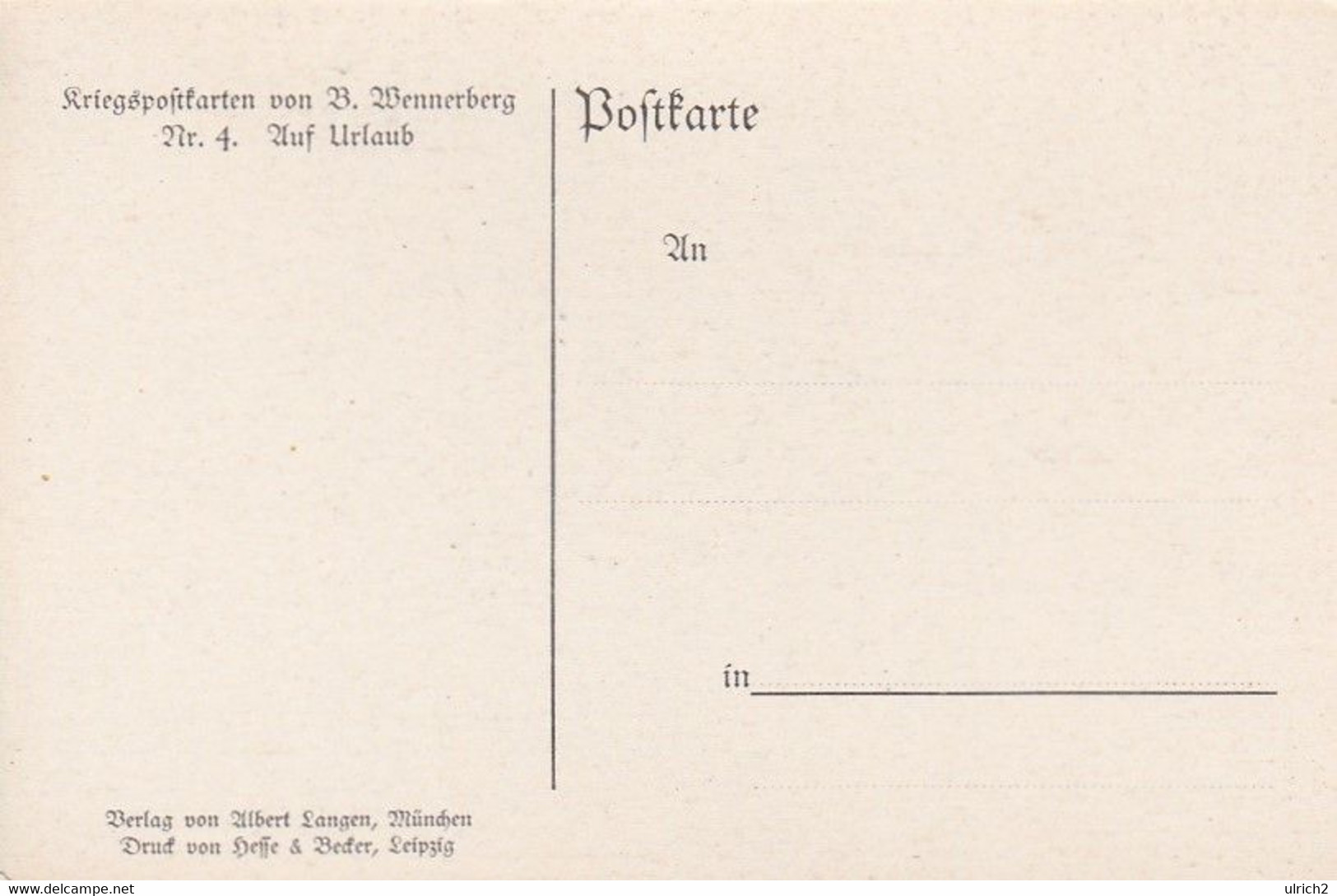 AK Künstlerkarte Wennerberg - Auf Urlaub - Soldat Mit Frau - Kriegspostkarte - Patriotika - Ca. 1915 (59334) - Wennerberg, B.