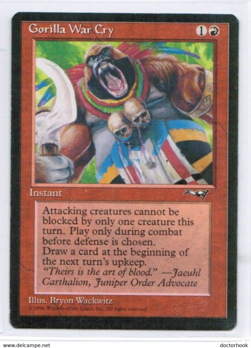 MAGIC The GATHERING  "Gorilla War Cry (1)"---ALLIANCES (MTG--144-9) - Other & Unclassified