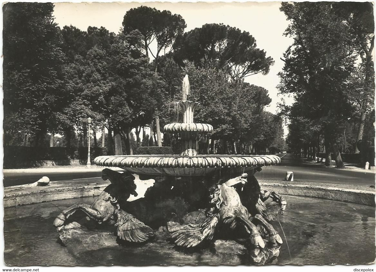 AB781 Roma - Villa Borghese - Fontana Dei Cavalli Marini / Viaggiata 1961 - Parchi & Giardini