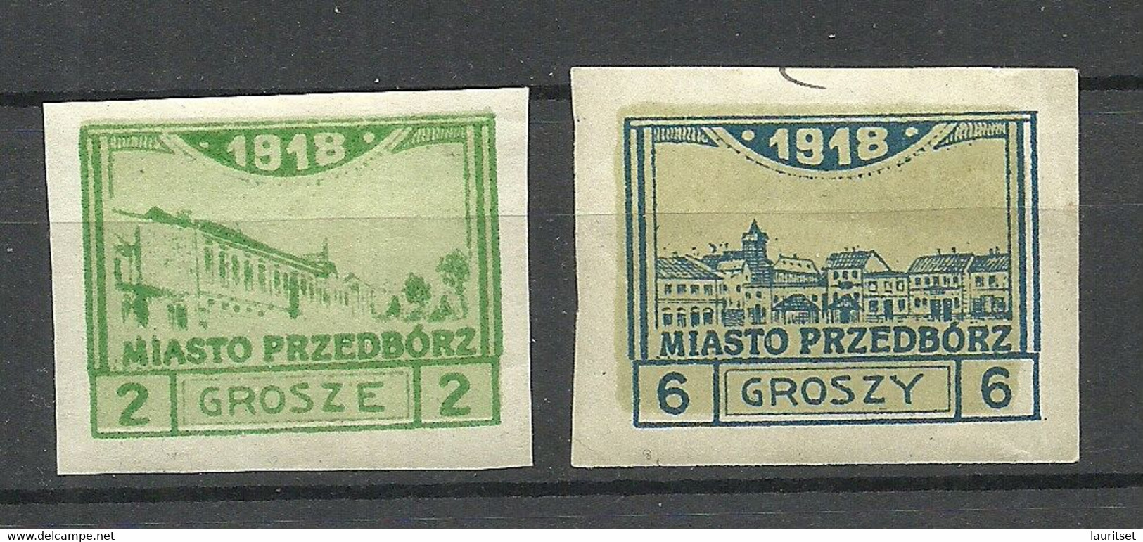 Poland Polska 1918 Local Post Przedborz Michel 3 C & 5 C * - Gebraucht