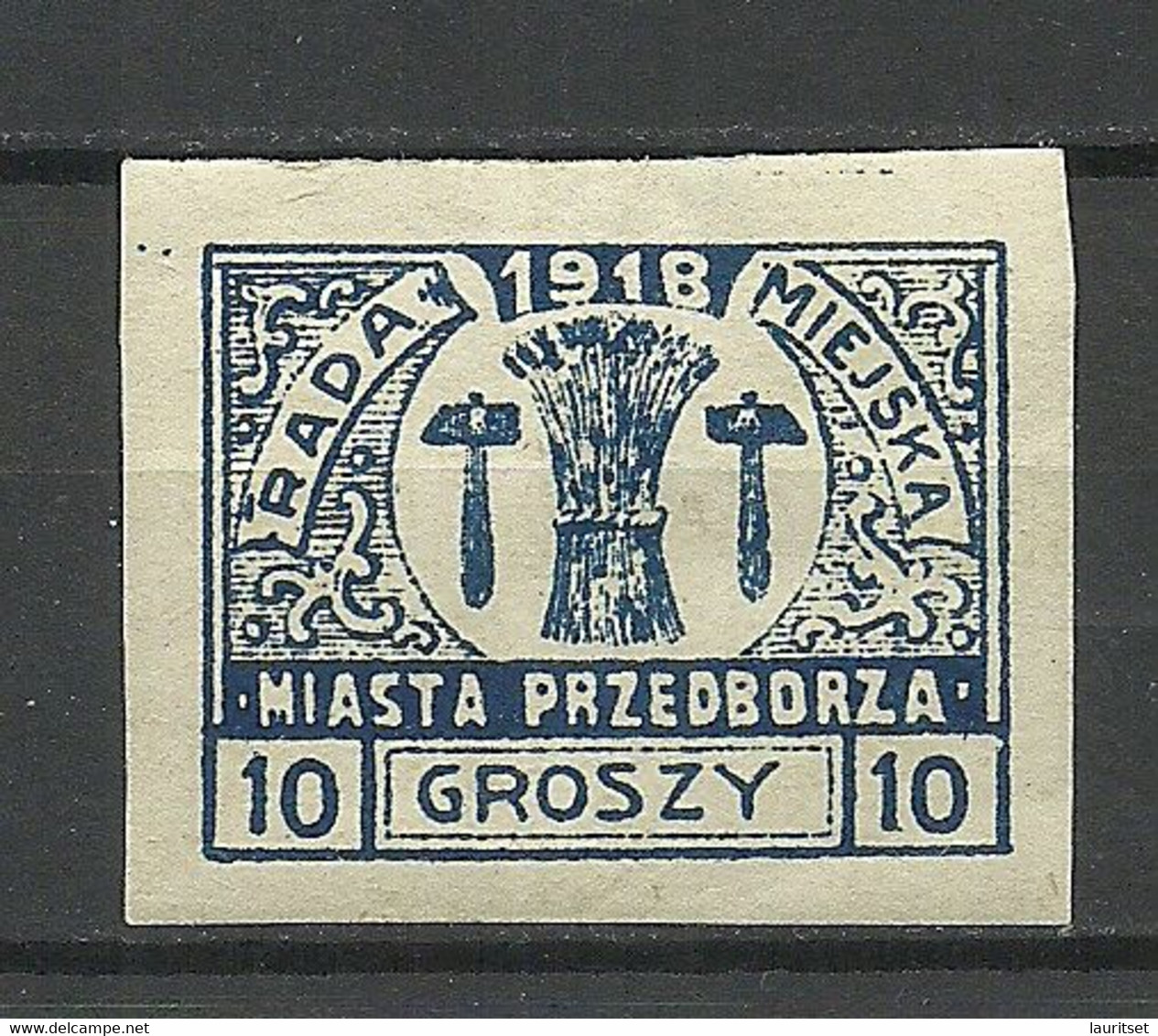 Poland Polska 1918 Local Post Przedborz Michel 10 B * - Unused Stamps