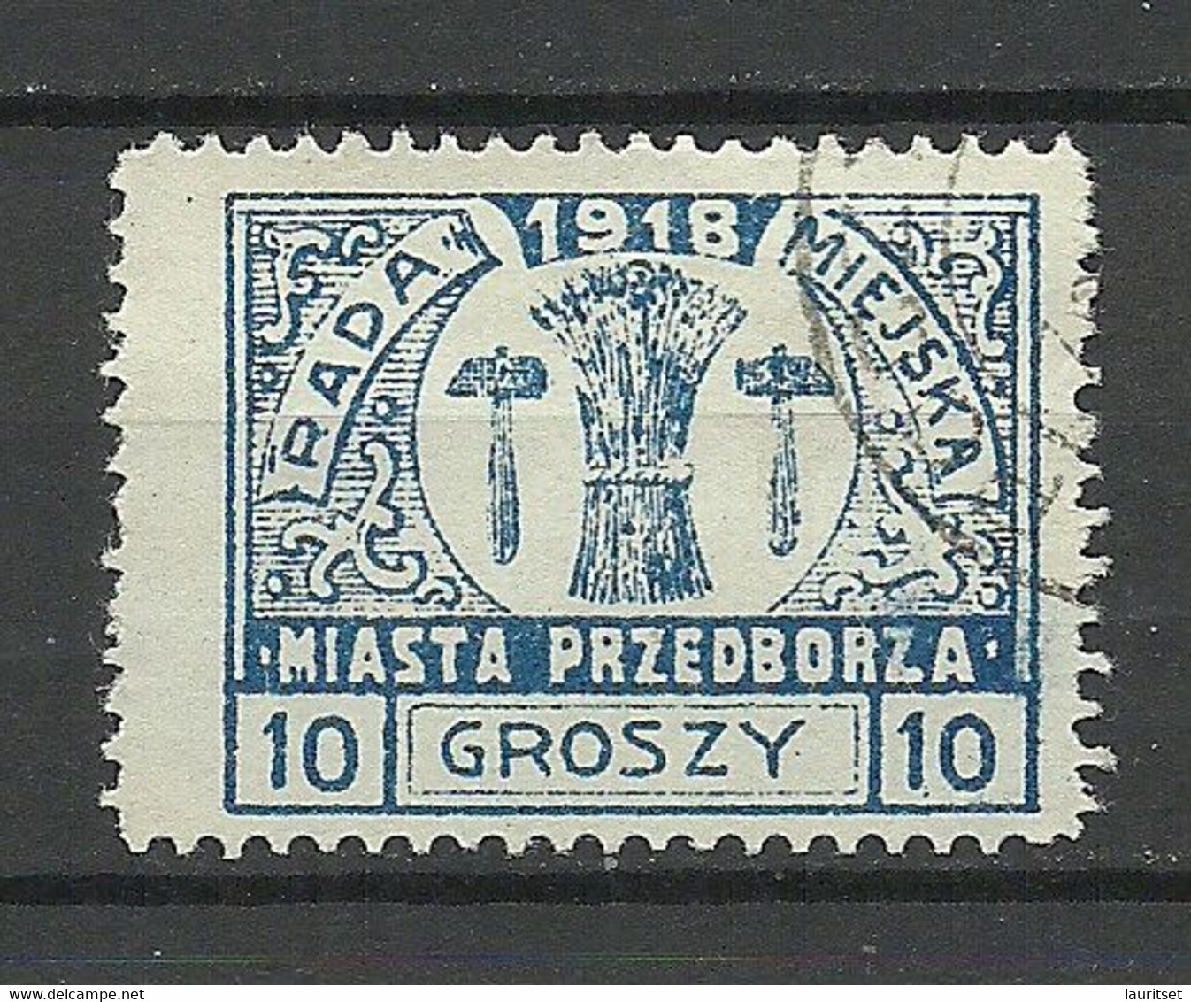 Poland Polska 1918 Local Post Przedborz Michel 10 A O - Usados