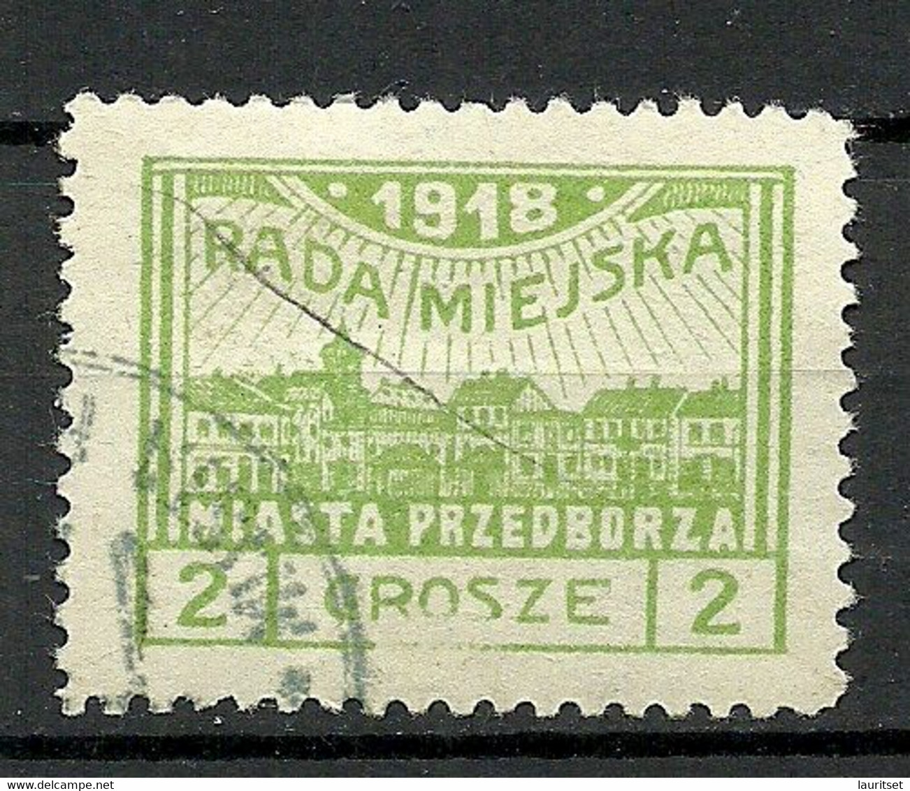 Poland Polska 1918 Local Post Przedborz Michel 7 A O - Oblitérés