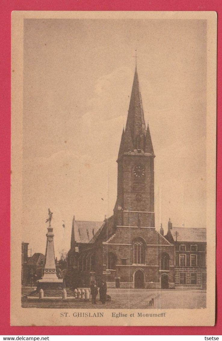 St. Ghislain - Eglise Et Monument -1926 ( Voir Verso ) - Saint-Ghislain