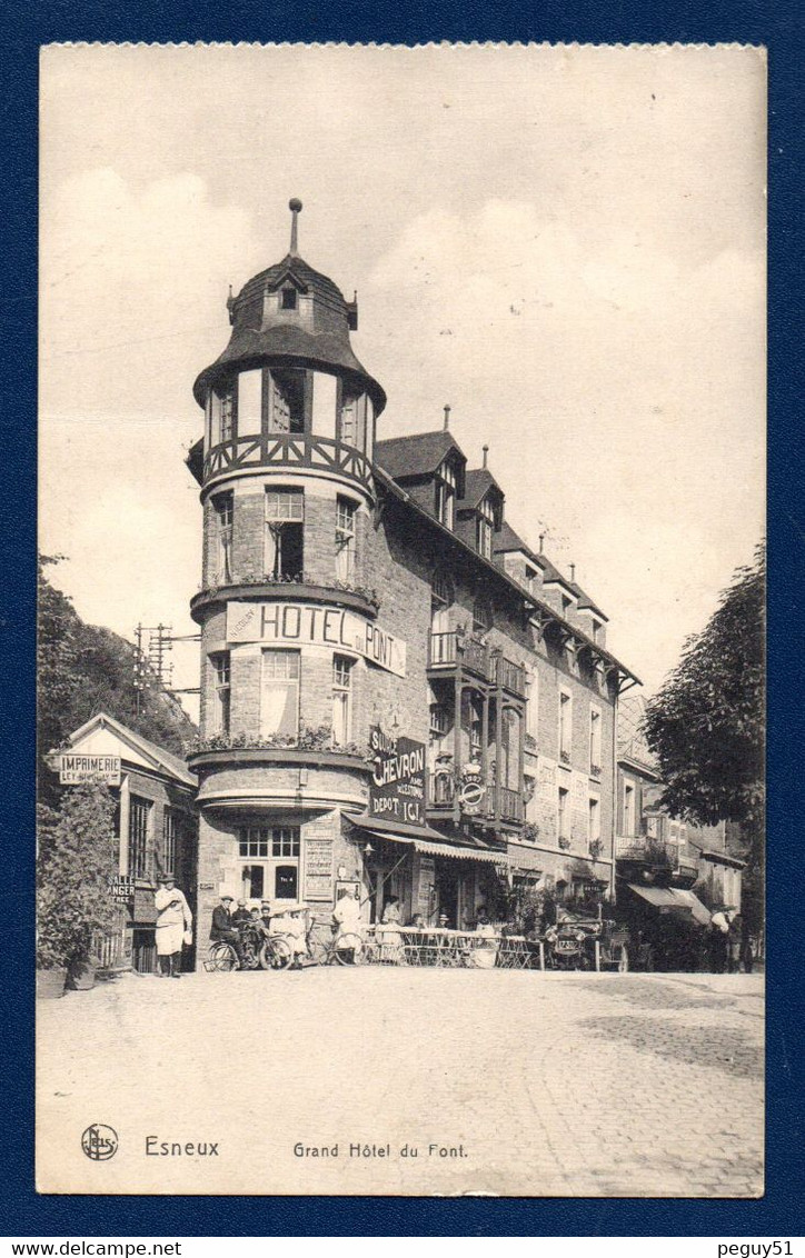 Esneux. Grand Hôtel Du Pont. Imprimerie Ley-Nicolay. Entrée Du Restaurant. Au Bon Marché Frères Delhaize. 1914 - Esneux