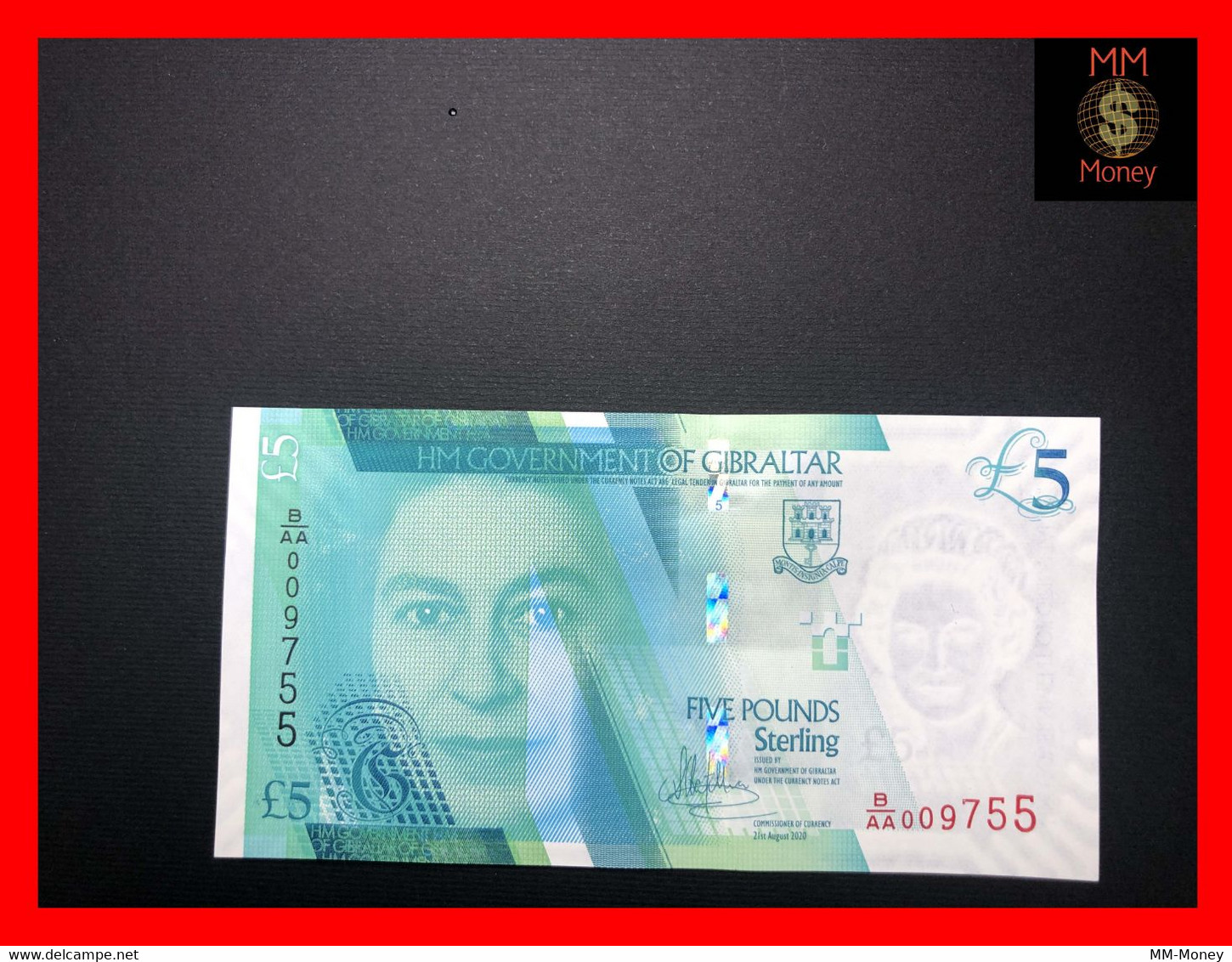 GIBRALTAR 5 £  21.8.2020   P. New    UNC - Gibilterra