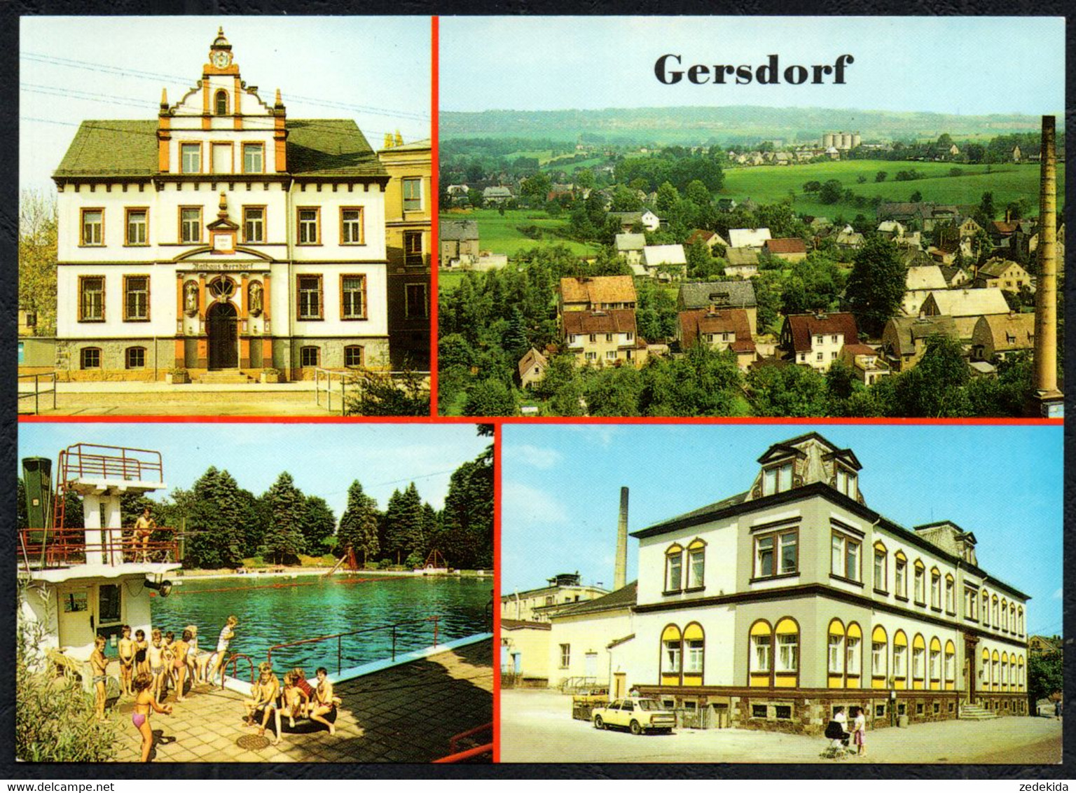 F5724 - TOP Gersdorf Freibad Kulturhaus 1. Mai Rathaus - Verlag Bild Und Heimat Reichenbach - Gersdorf