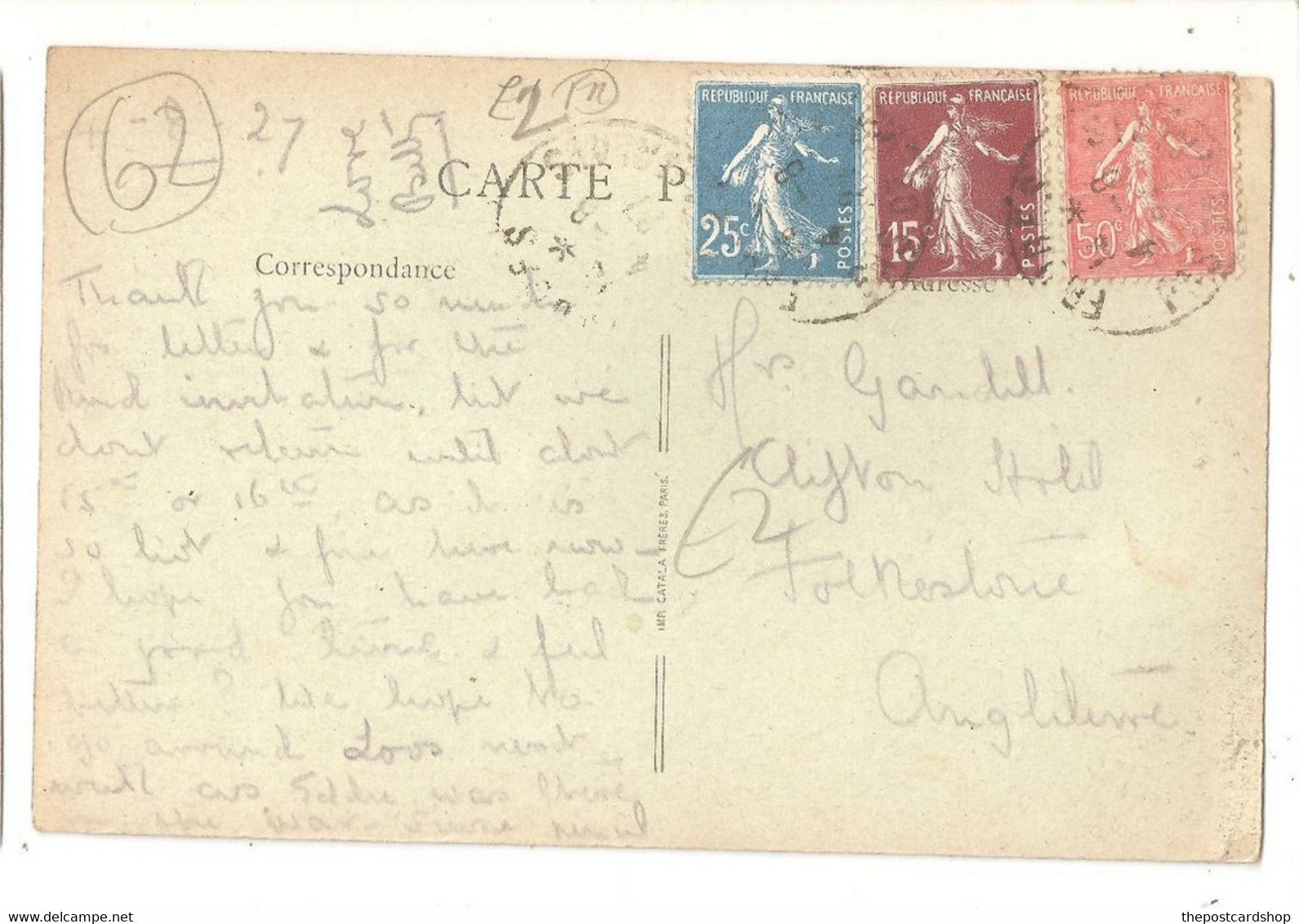 62 Pas-de-Calais Radinghem - Château + 3 Stamps - Other & Unclassified