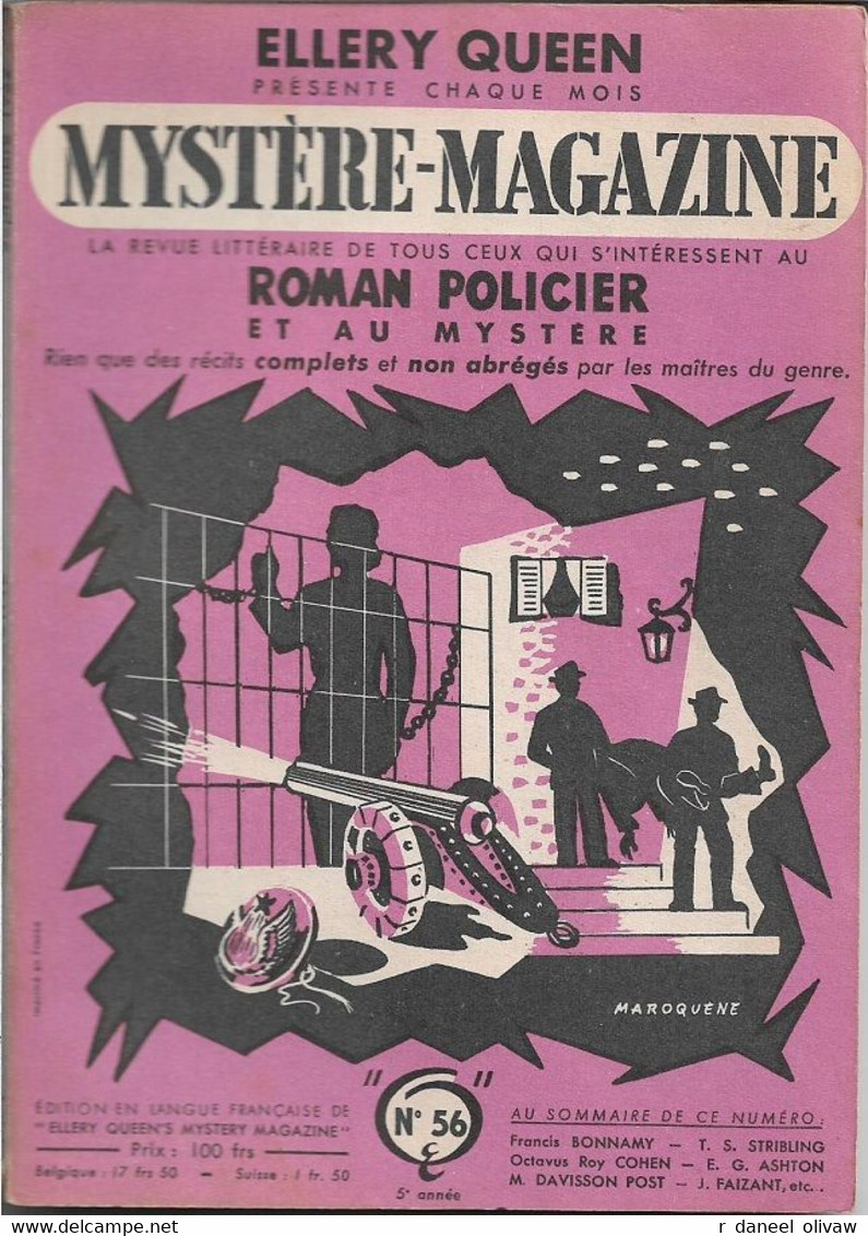 Mystère Magazine N° 56, Septembre 1952 (TBE) - Opta - Ellery Queen Magazine