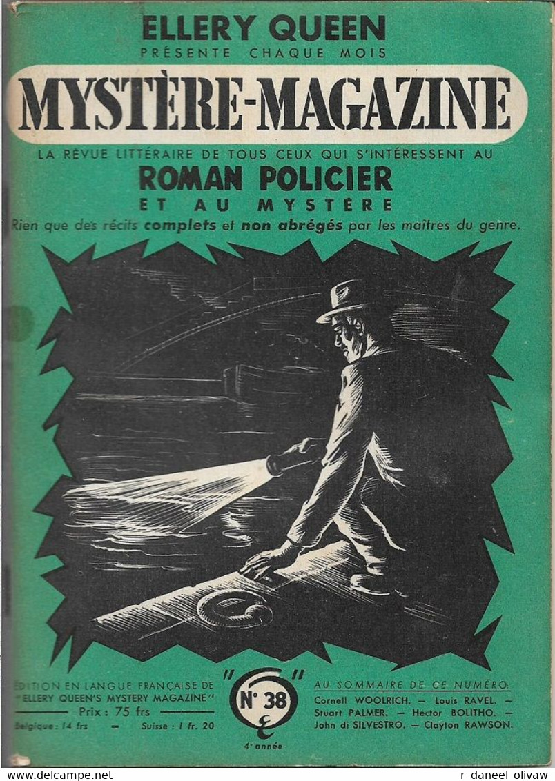 Mystère Magazine N° 38, Mars 1951 (TBE) - Opta - Ellery Queen Magazine