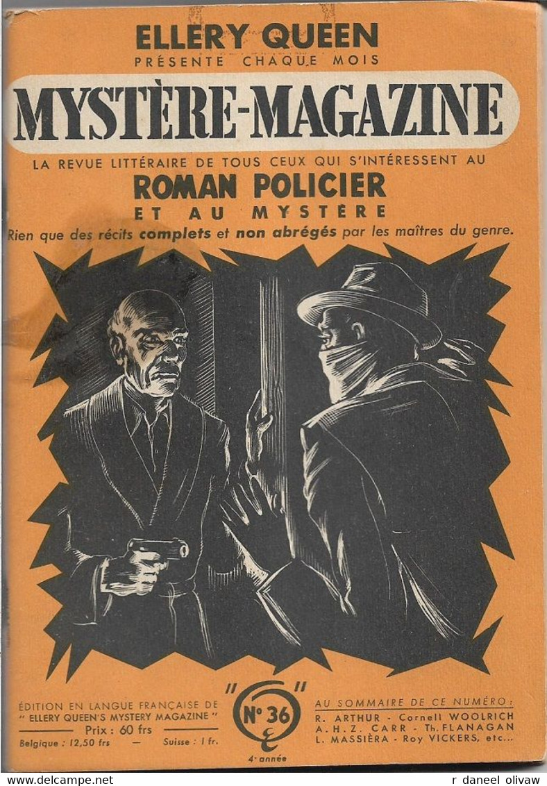 Mystère Magazine N° 36, Janvier 1951 (BE+) - Opta - Ellery Queen Magazine
