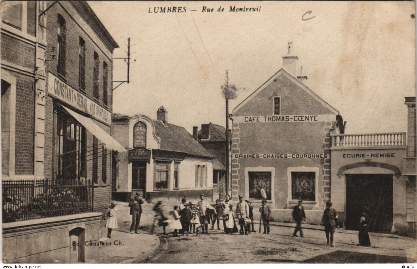 CPA LUMBRES Rue De Montreuil Café Thomas Coenye (979784) - Lumbres