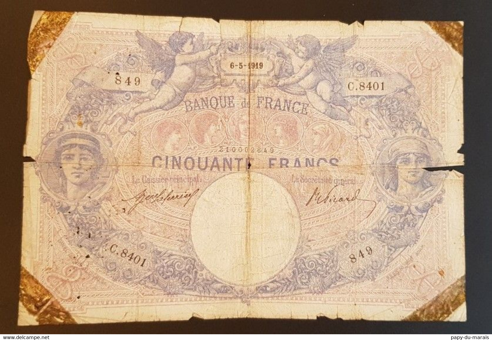 Billet De 50 Francs 1919 - 50 F 1889-1927 ''Bleu Et Rose''