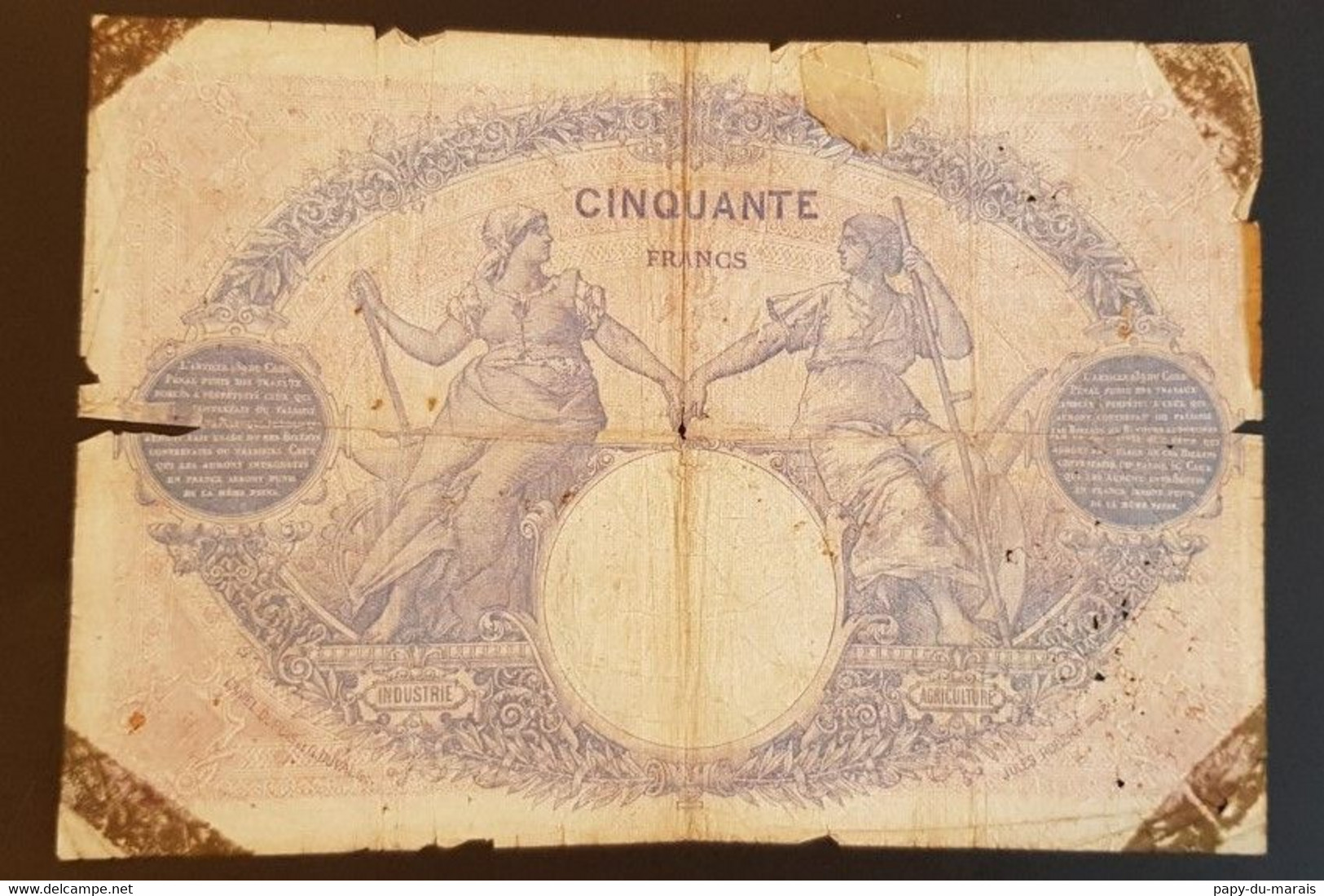 Billet De 50 Francs 1919 - 50 F 1889-1927 ''Bleu Et Rose''