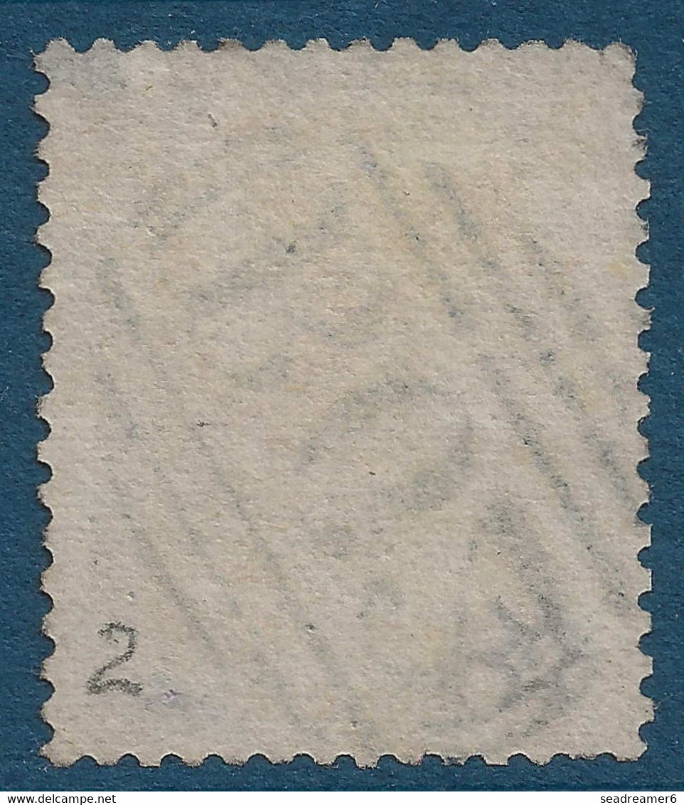 HONG KONG Victoria N°2 8c Bistre Pale Oblitéré Killer Bleu B62 SUPERBE - Used Stamps