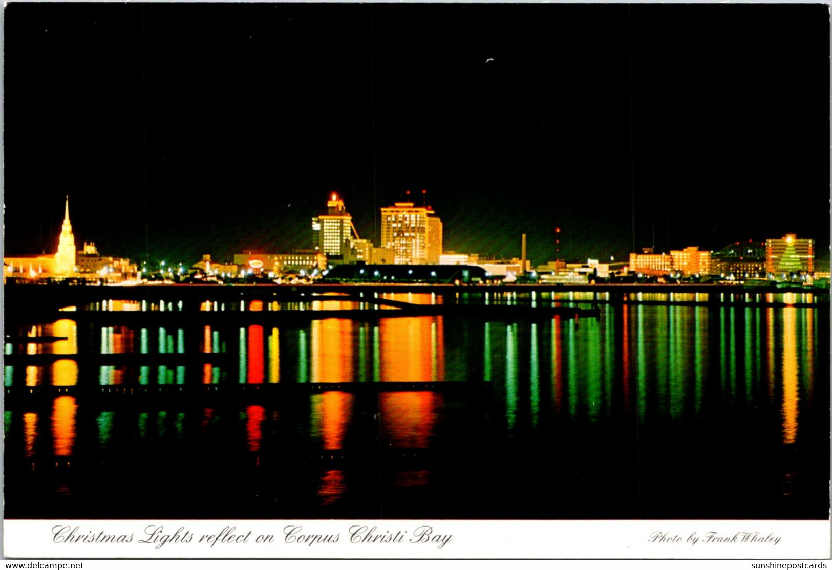 Texas Corpus Christi Christmas Lights Reflect On Corpus Christi Bay - Corpus Christi