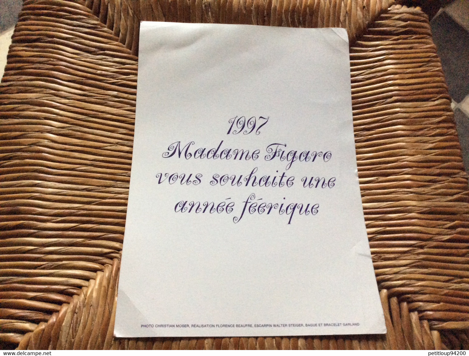 VŒUX ANNEE 1997 *MADAME FIGARO 168 - New Year