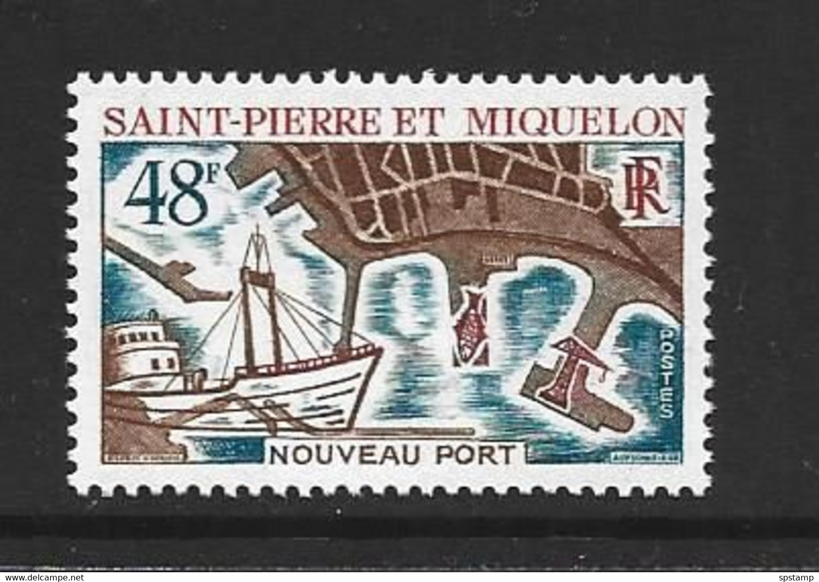 St Pierre & Miquelon 1967 New Harbour 48 Fr. Single MNH - Neufs