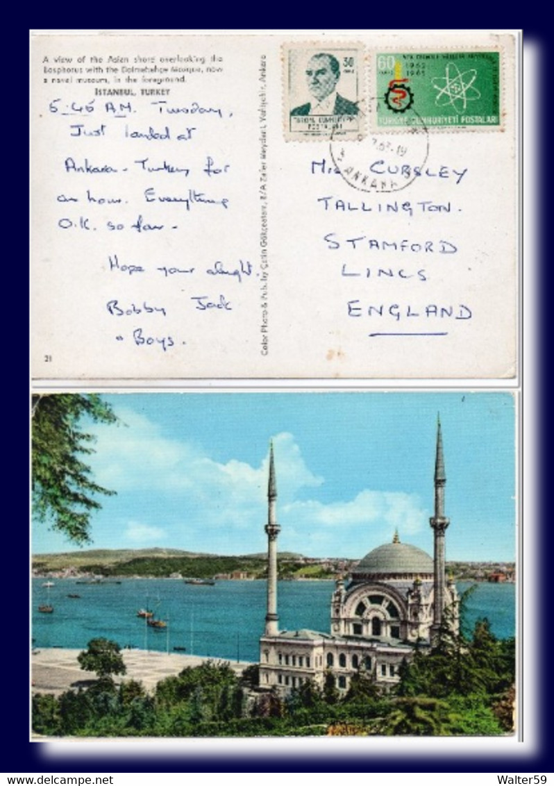 1963 Turkey Turquie Postcard Istambul Posted To England Carte - Brieven En Documenten