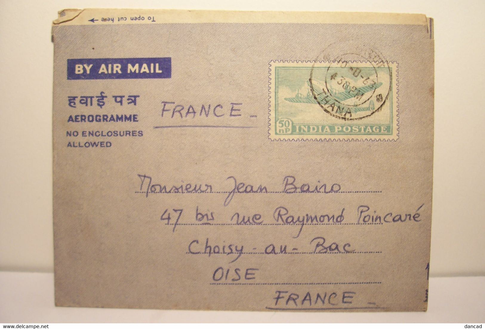 INDIA  POSTAGE  50 NP  - AERORRAMME   - BY AIR MAIL - - Buste