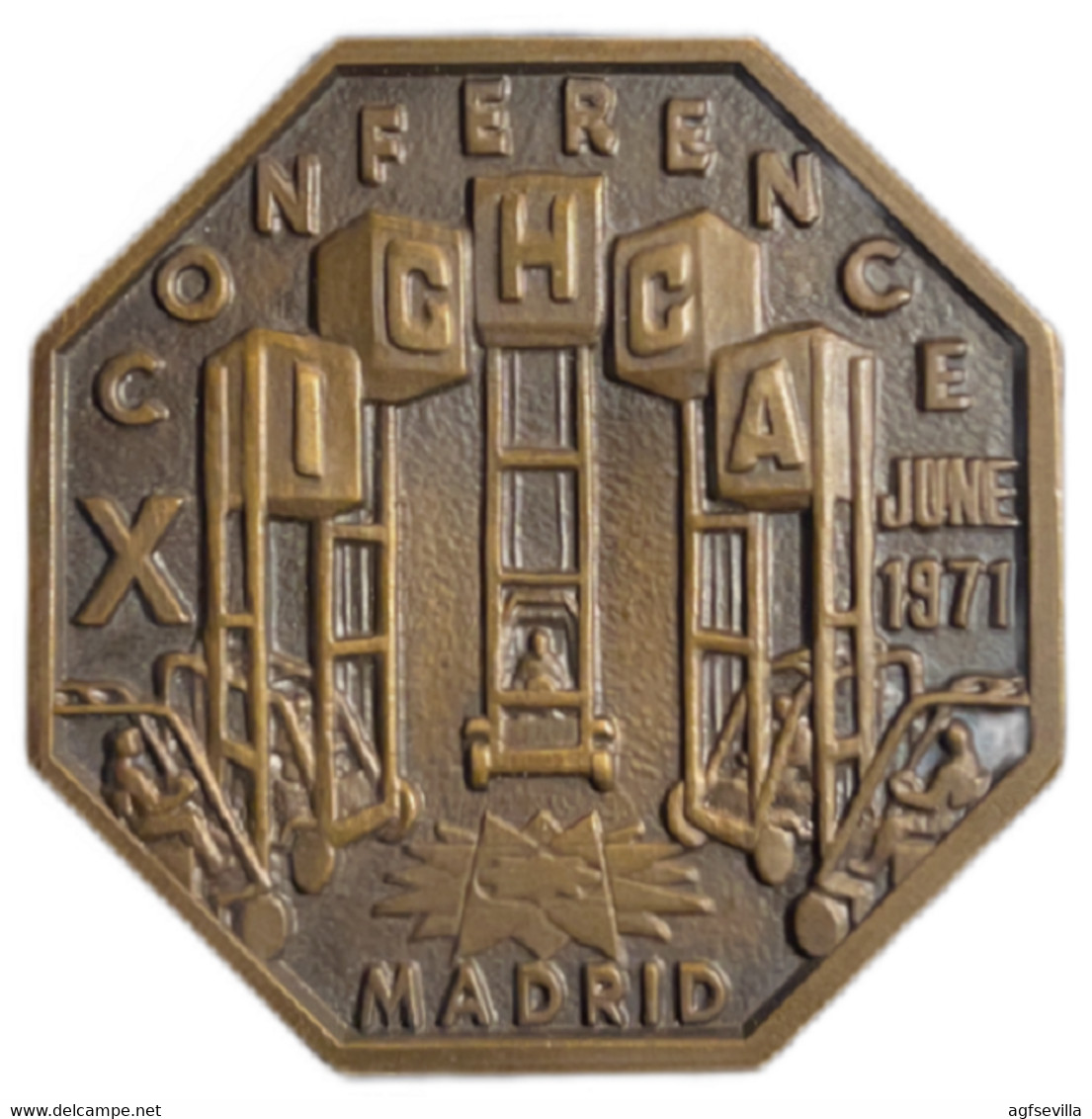 ESPAÑA. MEDALLA X CONFERENCIA ICHCA. MADRID 1.971. BRONCE. ESPAGNE. SPAIN MEDAL - Profesionales/De Sociedad