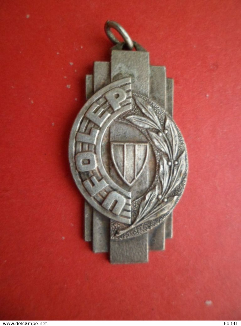 No Pins - Médaille Blason Sport UFOLEP Ligue Francaise De L'Enseignement 1959- Feuilles Laurier - Basketball