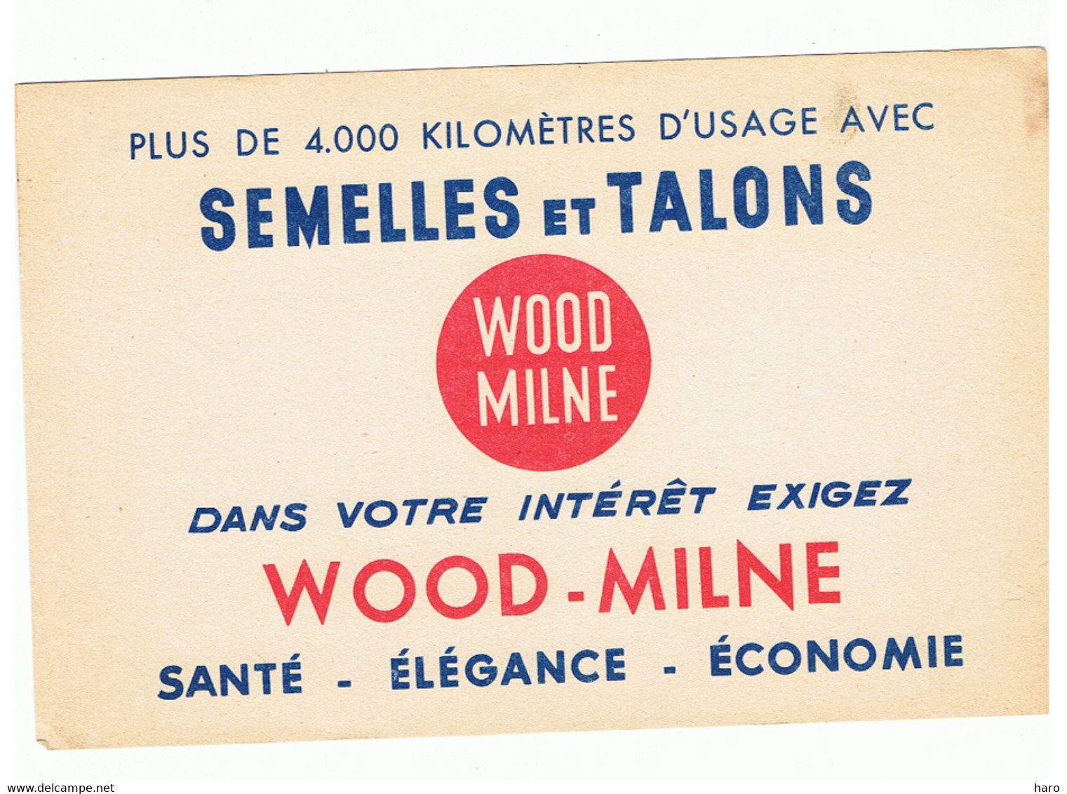 Buvard - Semelles Et Talons  - Publicité WOOD MILNE  - Soulier, Chaussure, (FR102) - Automóviles