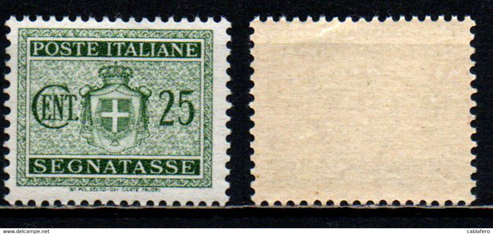 ITALIA LUOGOTENENZA - 1945 - NUOVO STEMMA SENZA FASCI - SENZA FILIGRANA - 25 CENT. - MNH - Postage Due