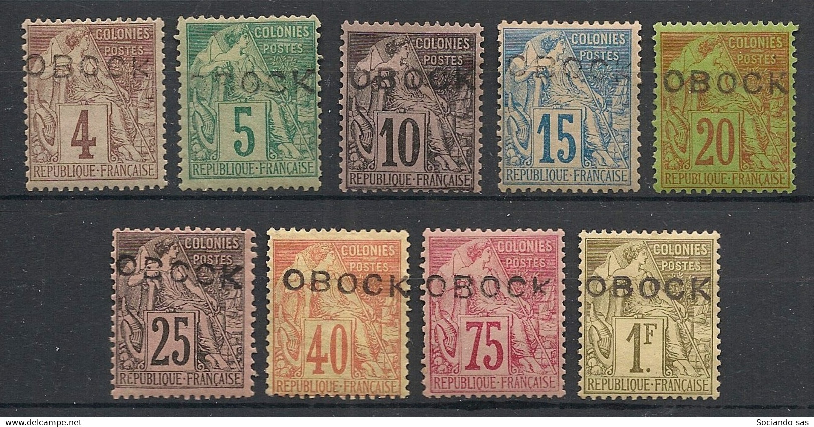 OBOCK - 1892 - N°Yv. 12 à 20 - TYpe Alphée Dubois - Série Complète - Neuf * / MH VF - Unused Stamps