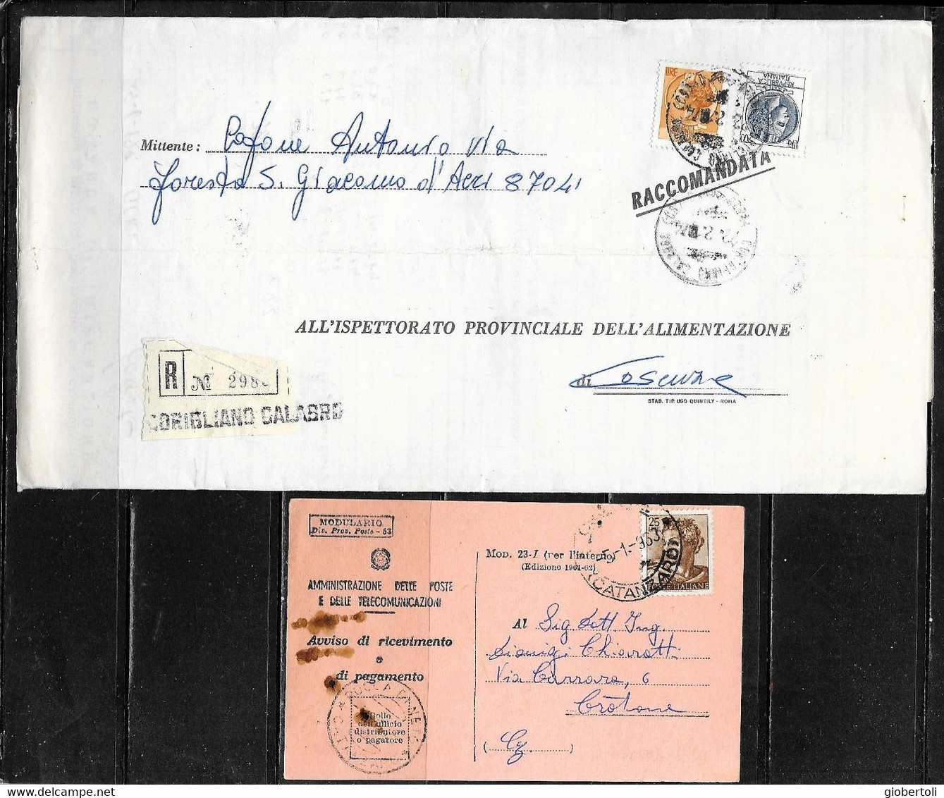 Italia/Italy/Italie: Lotto Di 6 Documenti Postali, Lot Of 6 Postal Documents. Loto Di 6 Documents Postaux - Lotti E Collezioni