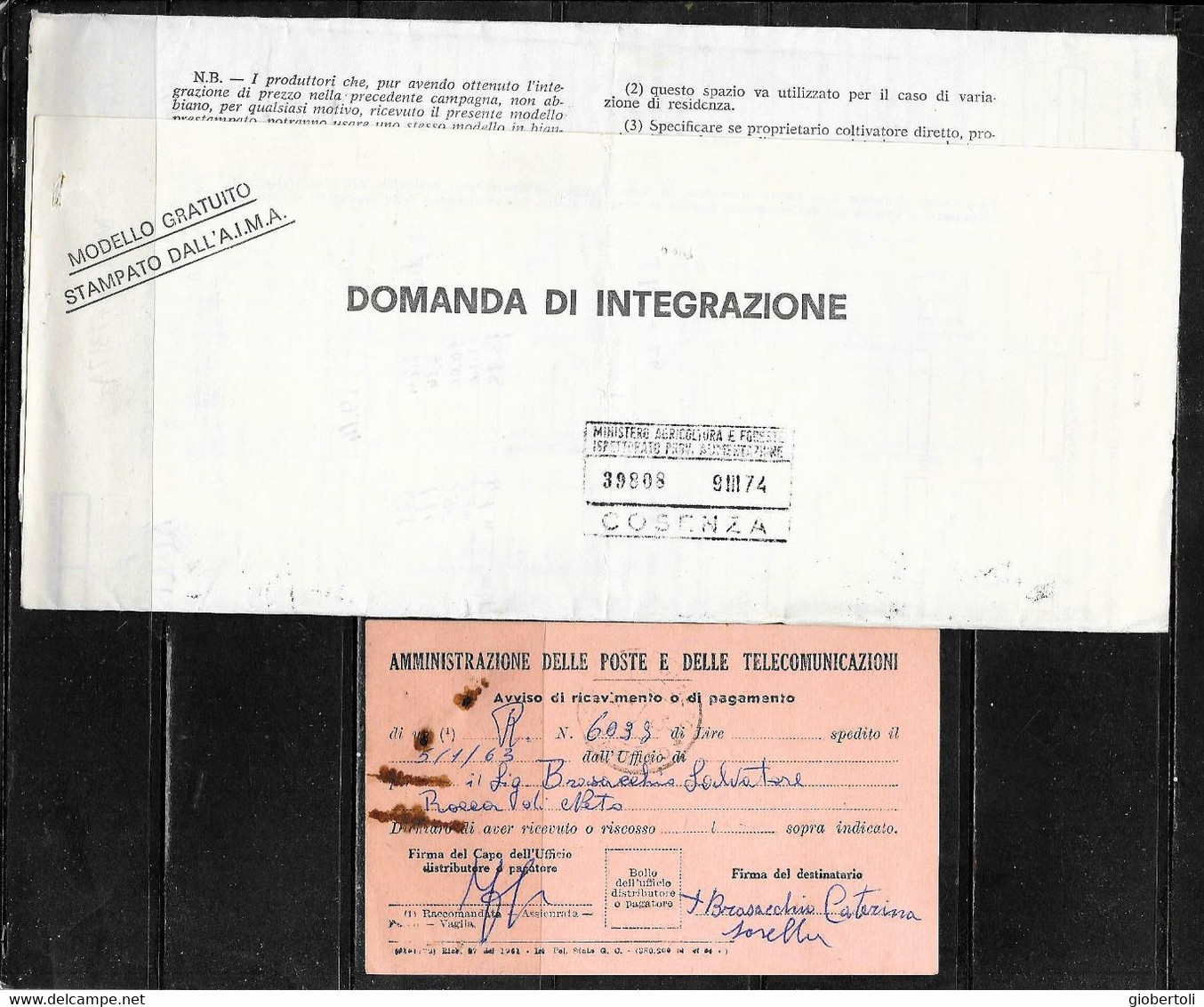 Italia/Italy/Italie: Lotto Di 6 Documenti Postali, Lot Of 6 Postal Documents. Loto Di 6 Documents Postaux - Lotti E Collezioni