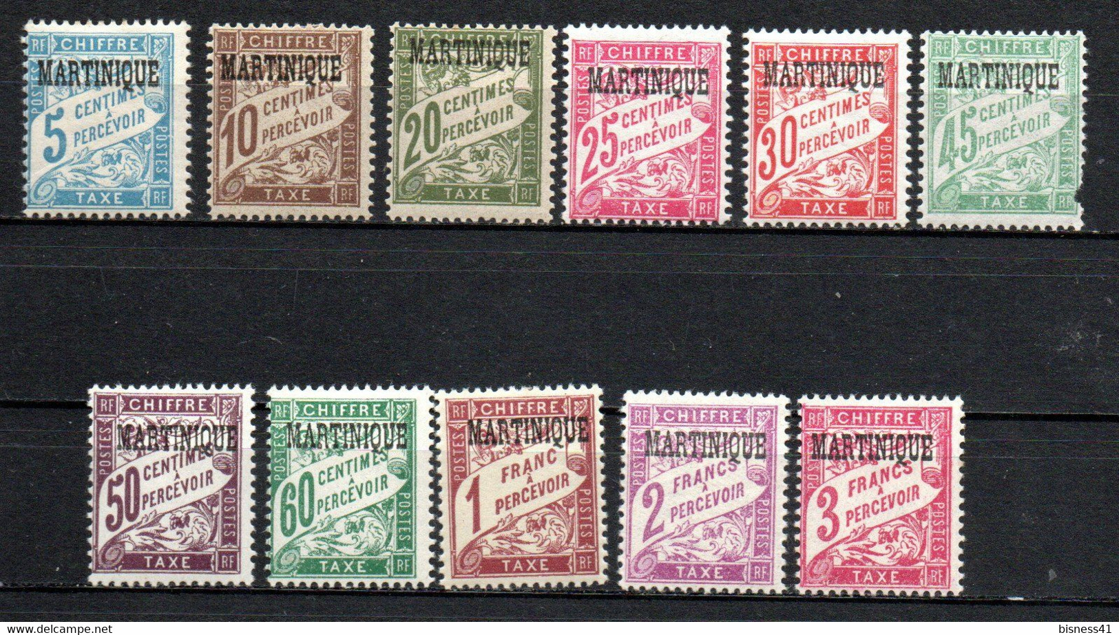 Col24 Colonies Martinique Taxe N°1 à 11 Neuf X MH Cote 84,00 € - Postage Due