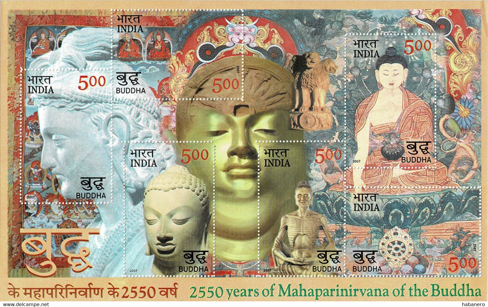 INDIA 2007 Mi BL 43 2550th ANNIVERSARY OF BUDDHA MINT MINIATURE SHEET ** - Buddhism