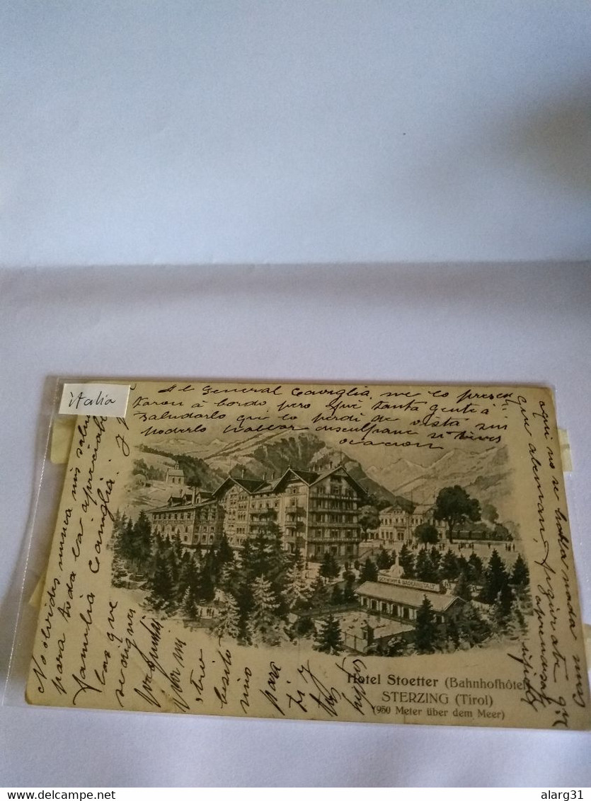 Italia.sterzing.vipiteno.around 1900.stamp Taken.hotel Stoetter.bahnhof Hotel.timetable.e7 Reg Post.1or 2 Card.commems . - Vipiteno