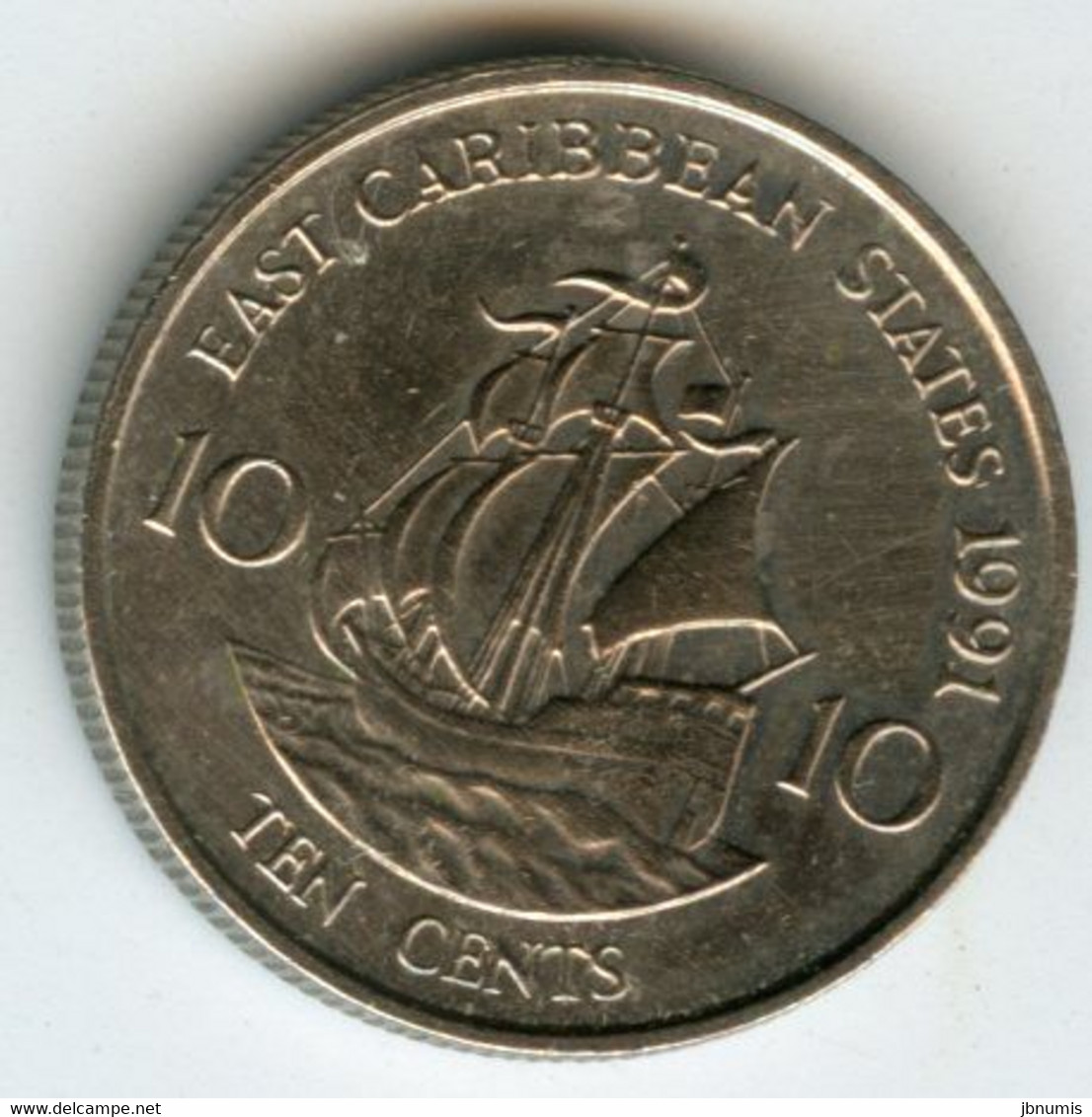 Caraïbes Orientales East Caribbean 10 Cents 1991 KM 13 - Caribe Oriental (Estados Del)