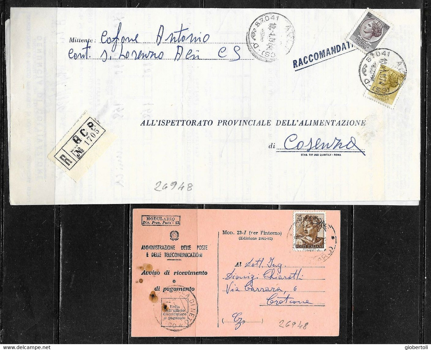 Italia/Italy/Italie: Lotto Di 6 Documenti Postali, Lot Of 6 Postal Documents. Loto Di 6 Documents Postaux - Lotti E Collezioni