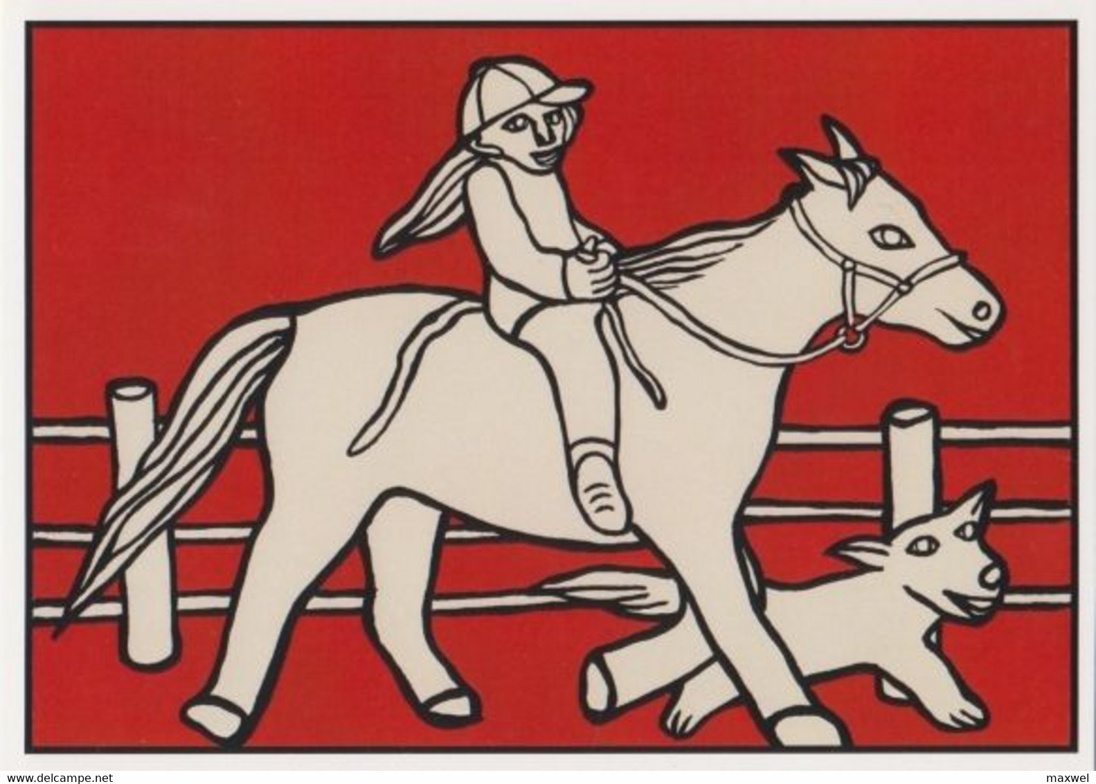 Cpm 1741/773 ERGON - La Jeune Fille à Cheval - Chien - Illustrateur - Illustrateurs - Ergon