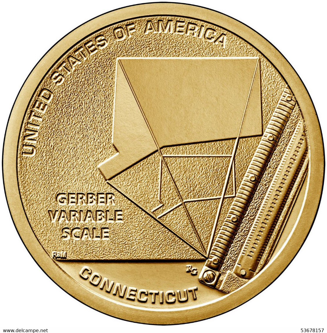 USA  - 1 Dollar, 2020D, American Innovation - Gerber Variable Scale - Connecticut, Unc - Colecciones