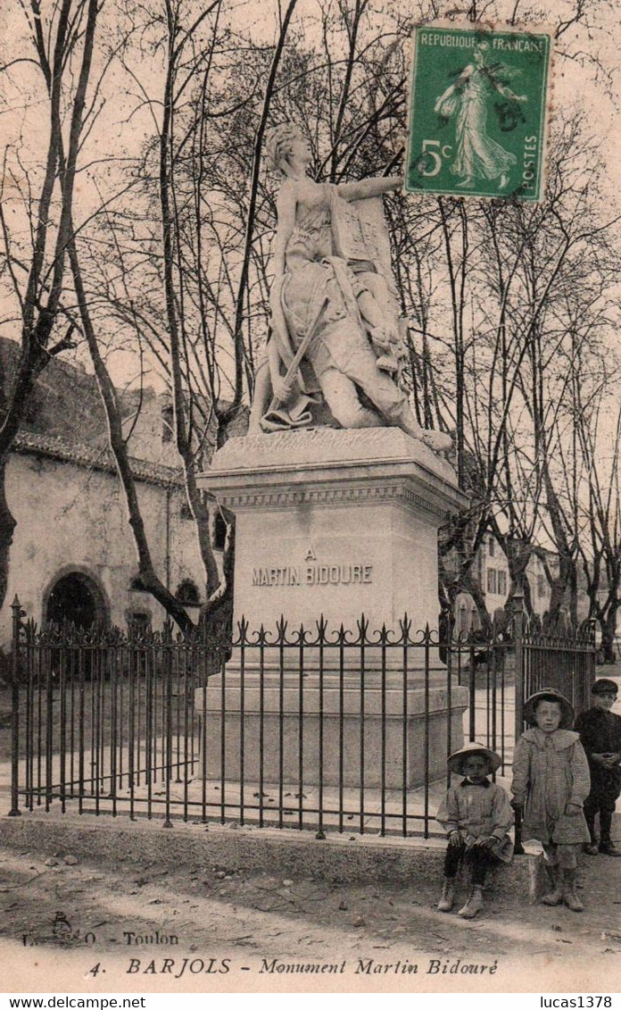 83 / BARJOLS / MONUMENT MARTIN BIDOURE / JOLI PLAN D ENFANTS - Barjols