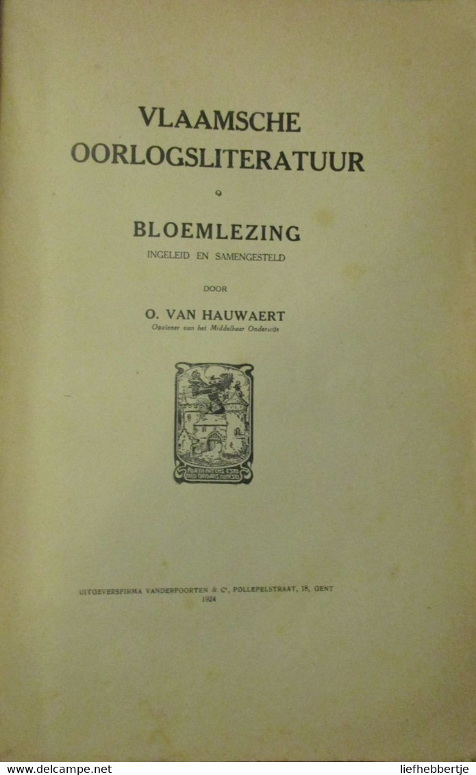 Vlaamsche Oorlogsliteratuur - Door O. Van Hauwaert - 1924 - Oorlog 1914-1918 - Guerra 1914-18