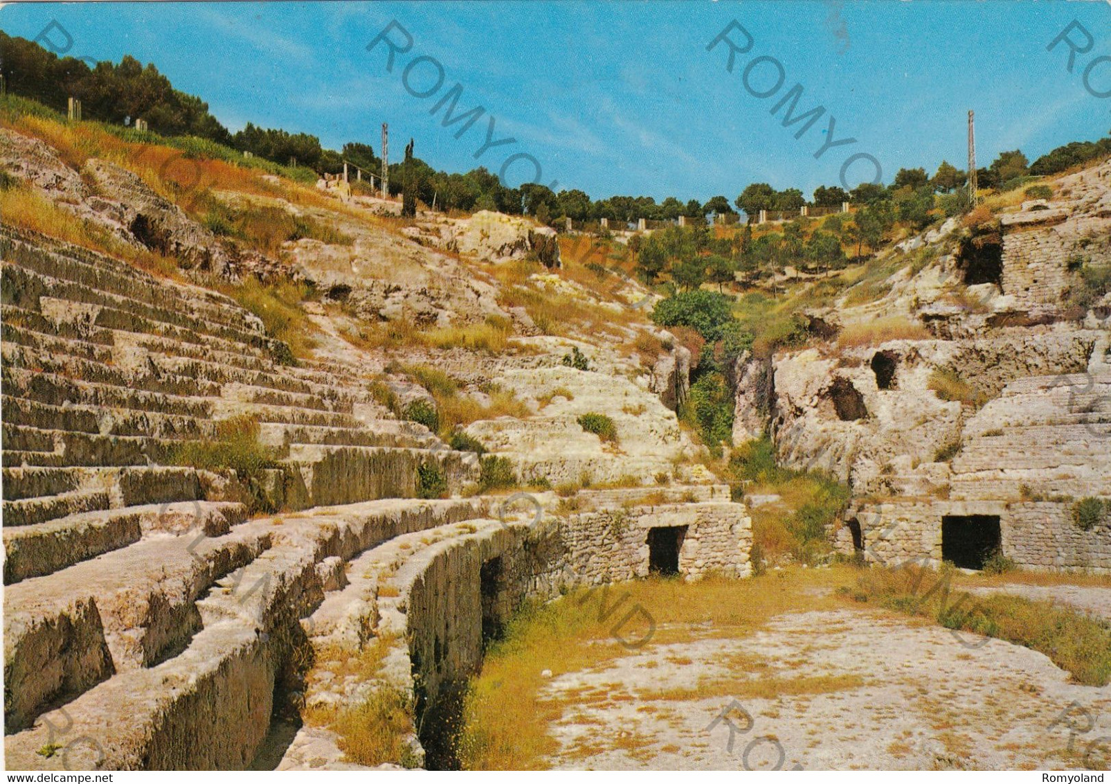 CARTOLINA  CAGLIARI,SARDEGNA,ANFITEATRO ROMANO,BELLA ITALIA,CULTURA,MEMORIA,IMPERO ROMANO,ISOLA,VIAGGIATA 1975 - Cagliari