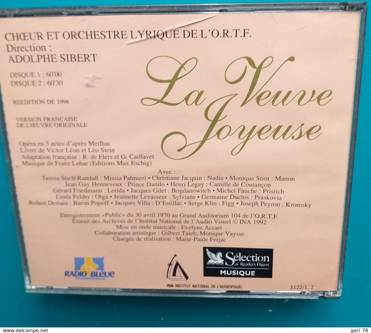 2 CD - LA VEUVE JOYEUSE De Franz LEHAR, Choeur Et Orchestre Lyrique De L'ORTF. Version Française Intégrale - Opéra & Opérette