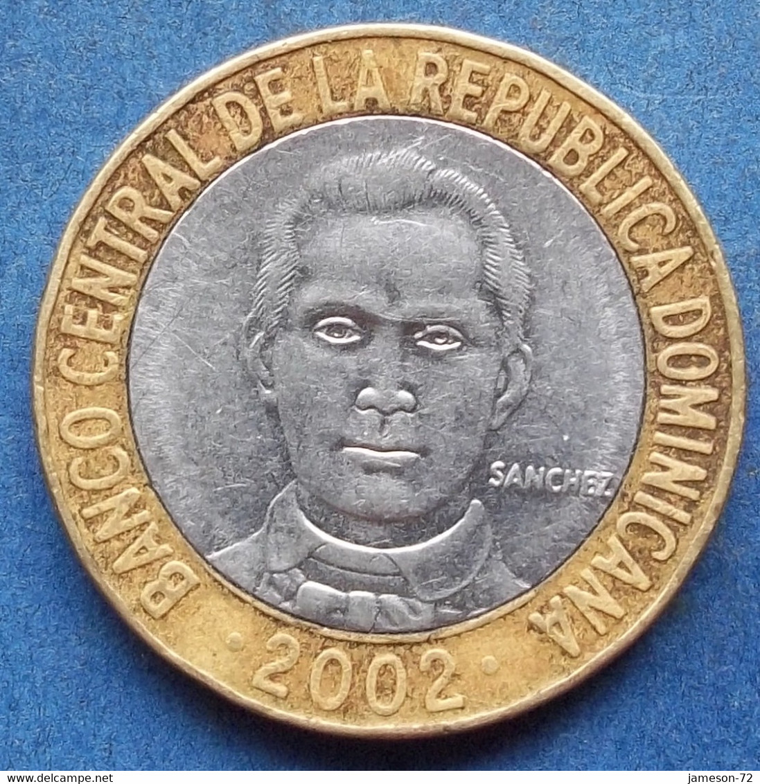 DOMINICAN REPUBLIC - 5 Pesos 2002 KM# 89 Bi-metallic - Edelweiss Coins - Dominicana